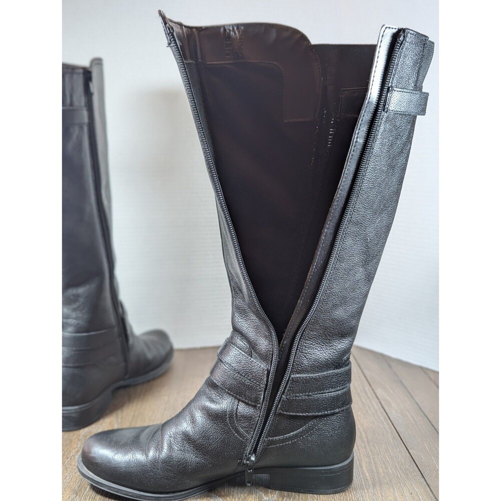 Women's Black Leather Riding Boots - Picture 14 of 16